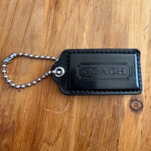 Coach Black Patent Leather Hang Tag Keychain